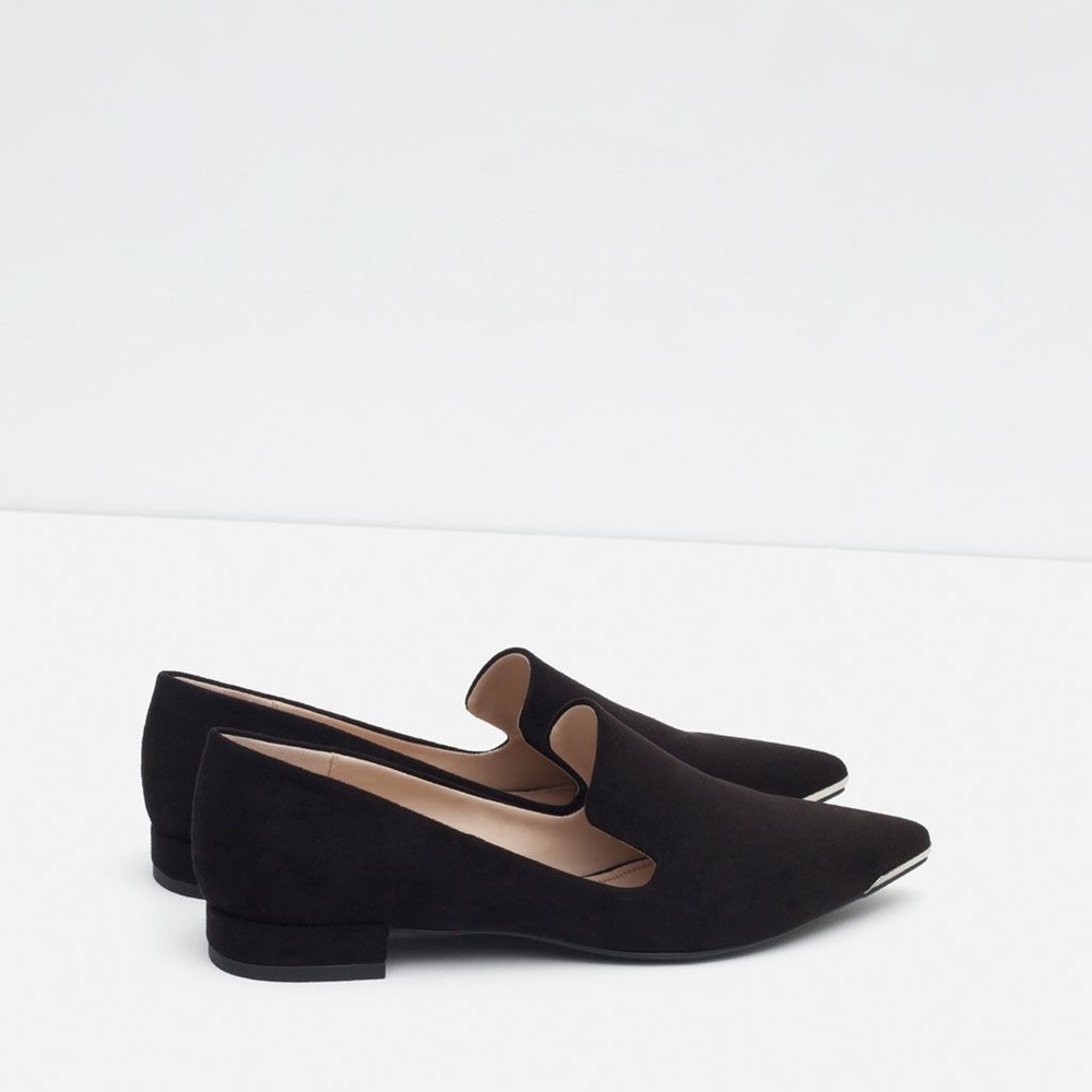 Zara Metal Pointed Toe Flat